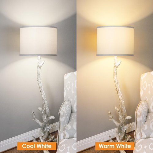 Lamp Shades Set of 2, Drum Lampshades 13" Top x 13" Bottom x 10" High with Spider Fitter, Large Replacement Lamp Shades for Table Lamps, Floor Lamps, Easy Assembly Required (2, White)
