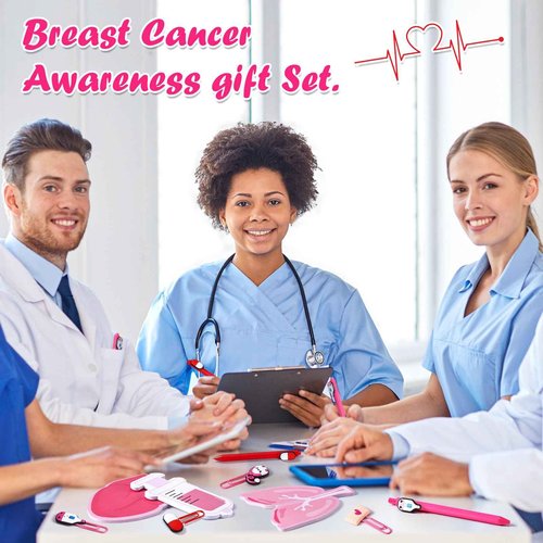 Saypacck 96 Pcs Nurse Gift Set of 24, Includes Pens Sticky Notes Bookmarks and Bags for Appreciation Nurses Week Gifts Hospital Student Essentials Medical Assistants Supplies(Pink White,Cute)