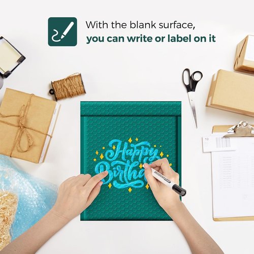Fuxury Bubble Mailer - 8.5 x 12 Forest Green Padded Envelopes | 250 Pack, Self-Seal & Water Resistant