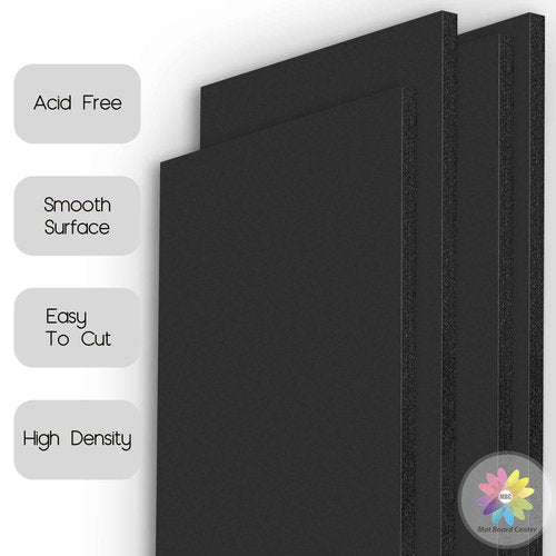 Mat Board Center Premium Black Foam Core Board - 24x36 Inches, 3/16" Thick - 10 Pack, Acid-Free - Ideal for Mounting, Crafts, Art, and Presentations