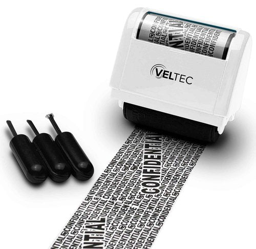 3 Roller Stamps (Black, Grey and White) Each with 3 Pack Refills