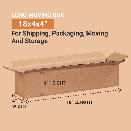AVIDITI 18 x 4 x 4 Corrugated Cardboard Boxes, Long 18"L x 4"W x 4"H, Pack of 25 | Shipping, Packaging, Moving, Storage Box for Home or Business, Strong Wholesale Bulk Boxes