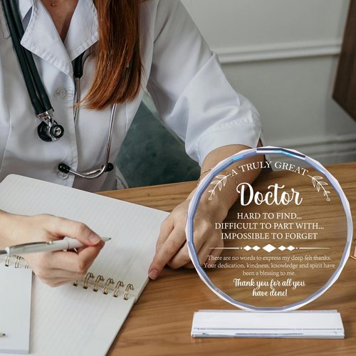 Uniquilling Gifts for Doctor, Best Doctor Award Crystal Plaque with Gift Box Packaging, Appreciation/Thank You Gifts for Doctor, Christmas/Retirement/Birthday Gift for Doctor