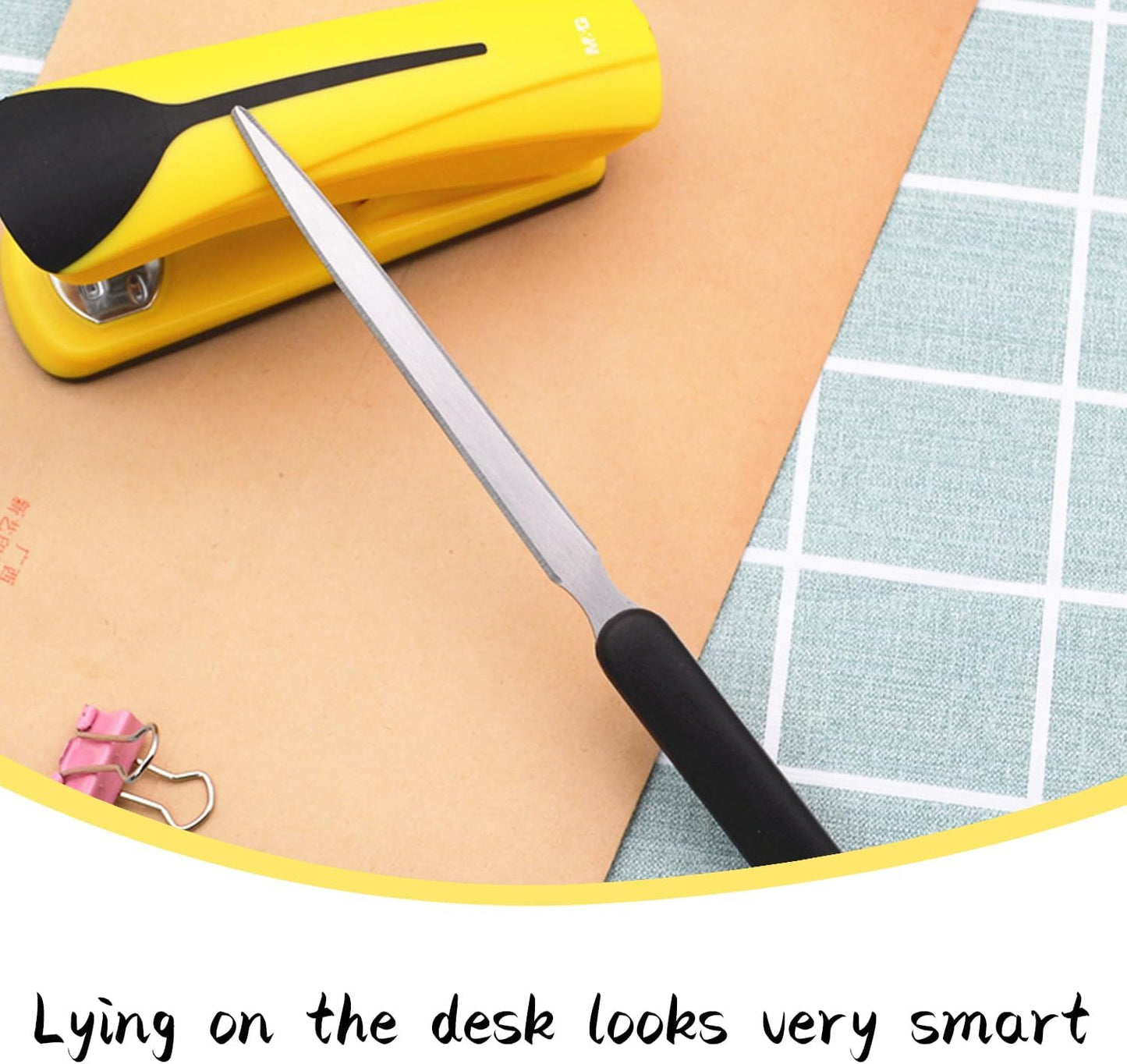 Skiennix Stainless Steel Letter Opener - Portable Plastic Handle Tool for Home & Office | 2 Pcs