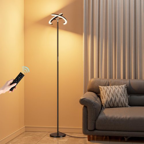 PreeOtti Floor Lamps for Living Room, 40W/2400LM Rotatable LED Floor Lamp with Touch & Remote Control, 70" Tall Standing Lamp Stepless Dimmable, Modern Torchiere Corner Lamp for Bedroom, Office