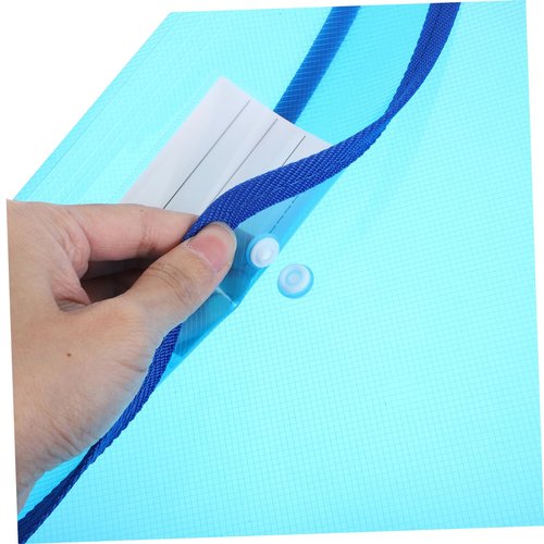 KALLORY 6Pcs Clear Plastic Document Folders with Snap Closure File Envelopes for Receipt Storage Envelopes for School Office Use