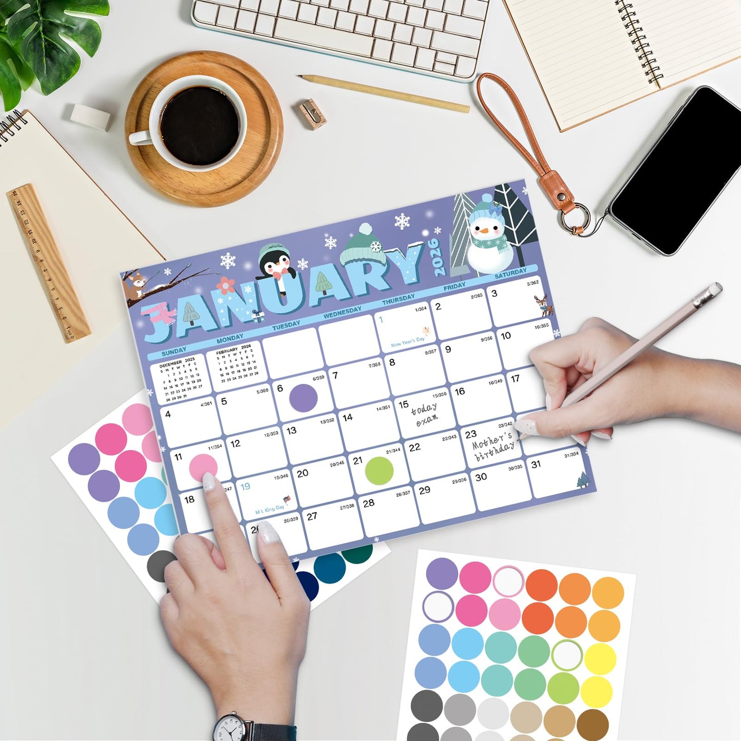 XISIDO 2026-2027 Magnetic Calendar for Refrigerator, 18 Monthly Fridge Calendar Magnet January 2026 to June 2027, 11" X 8.5" (Seasonal Designs)
