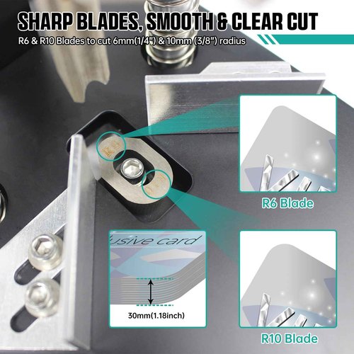 CNCTOPBAOS Corner Rounder Cutter Machine,R6mm R10mm Metal Dies Manual Corner Rounder Punch,30mm Thickness Heavy Duty Paper Card Arc Cutting Fillet for ABS Plastic,Aluminum Sheet,Office,Business,PVC