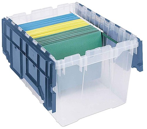 Akro-Mils Plastic Storage Totes with Attached Lids (12 Gallon)