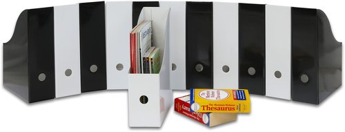 Simple Houseware 12-Pack Magazine File Holder Box, Foldable Cardboard Organizer, Black