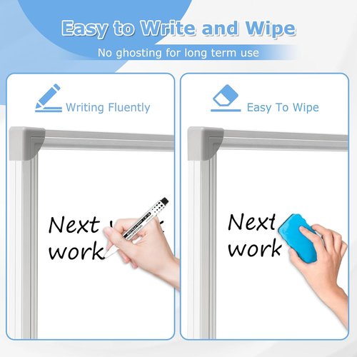 Dollar Boss Large Magnetic Whiteboard - 72 x 40 Inch Portable Double-Sided Dry Erase Board | Aluminum Frame for Office & Classroom