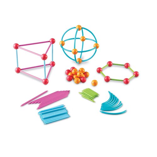 Learning Resources Geometric Shapes Building Set, Early Math Skills, Back to School Activities, Classroom Games for Teachers, 170 Piece Set, Ages 5+
