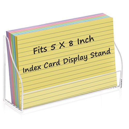 SHIQIKEJIPTY 5x8 Inch Index Card Display Stand Acrylic Card Holder For Desk Note Card File Box Postcard Holder Business Stand Display Index Organizer Case for Office Business Desktop(No Card)