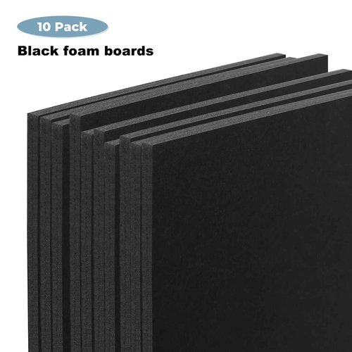 Golden State Art, 10 Pack Black Foam Board 24x36, 3/16 Thick Acid Free Foam Core Poster Board