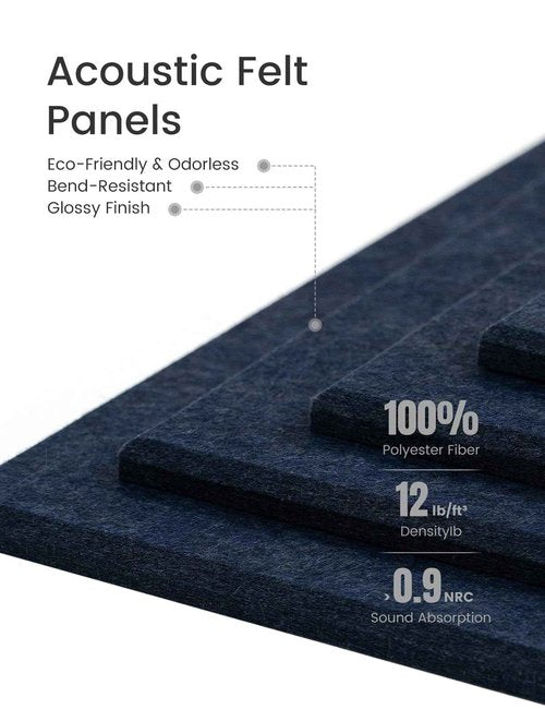 Fluxynara Large Felt Bulletin Board 48" x 36" Cork Board Alternative-12 Pack with 70 Safe Removable Adhesive Tabs, Cork Boards for Walls Cork Board for Home Office Classroom Pin Board-Denim Blue