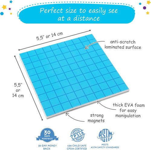 Simply Magic 131 PCS Jumbo Magnetic Base Ten Blocks - Engaging Math Manipulatives for K-3 Learning