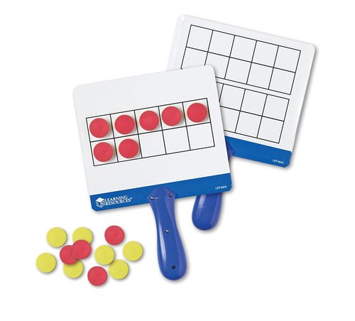 Learning Resources Magnetic Ten-Frame Answer Boards - Set of 4 with 100 Colorful counters/Discs, Ages 5+ | Grades K+ Giant Magnetic Ten Frame Boards Set, Math Manipulatives