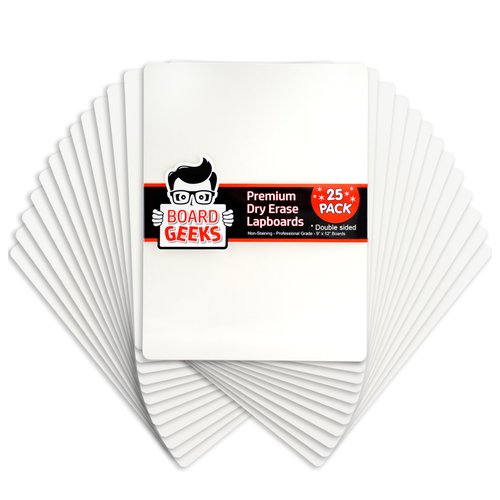 Board Geeks Dry Erase Board 9"x12"- Small 25 Classroom Mini White Boards for Students, Teachers | Double Sided Small White Board Bulk (25 Pk)