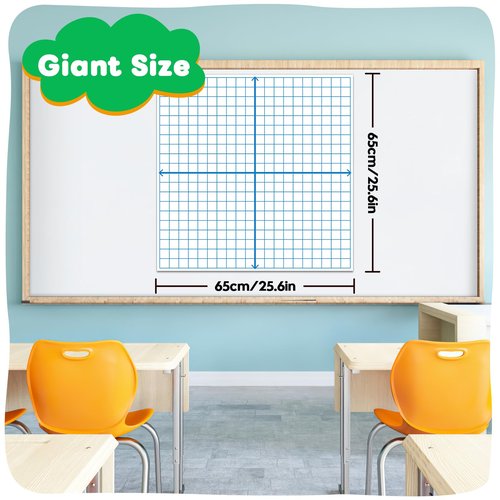 PraxiKidy Giant Magnetic XY Coordinate Graph Grid Paper,Dry Erase Chart Paper for Whiteboard Homeschool Teacher Must Haves,Math Classroom Teaching Supplies Math Manipulatives
