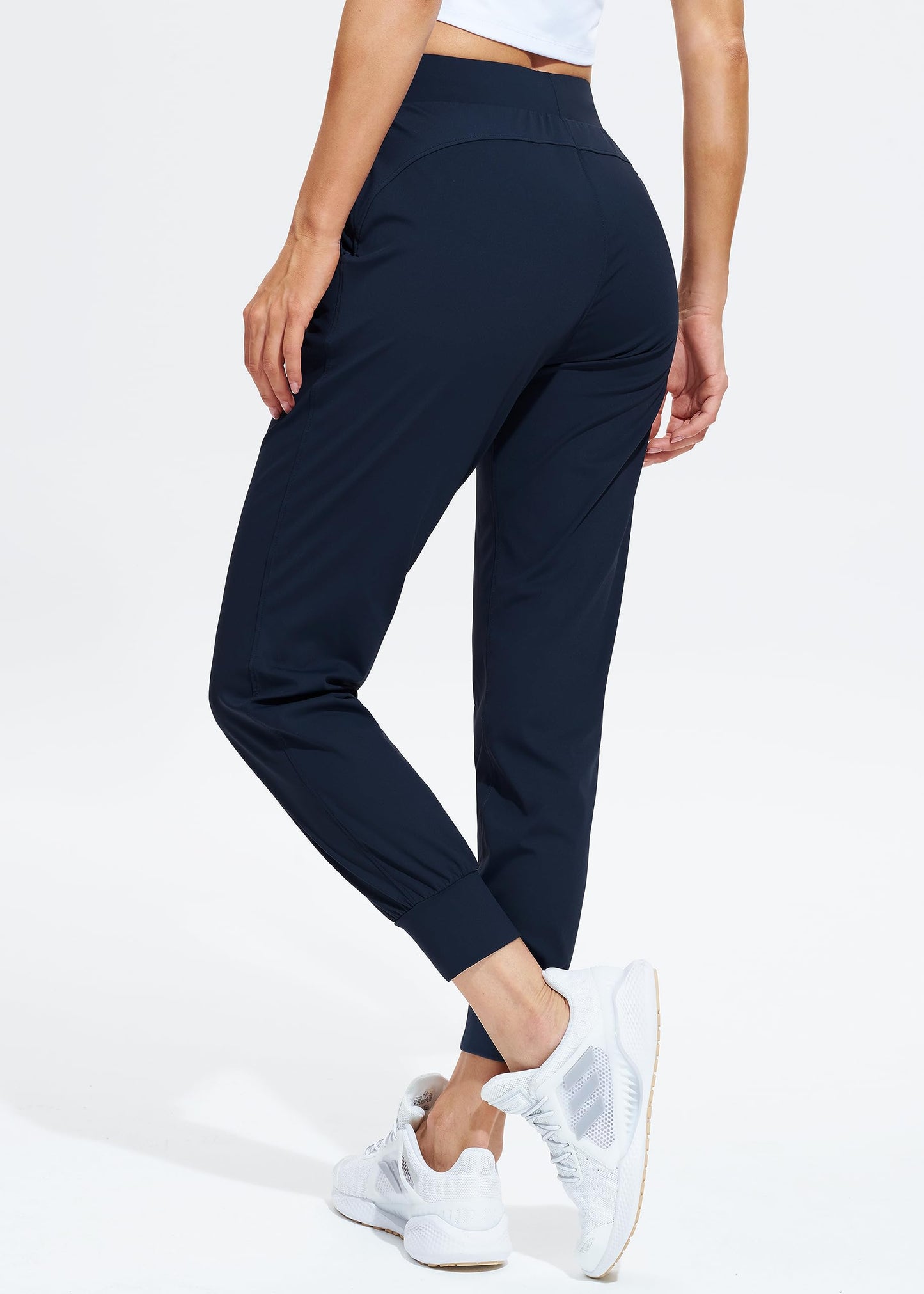 Libin Women's Joggers Pants Athletic Sweatpants with Pockets Running Tapered Casual Dance Pants for Workout,Lounge, Navy XL