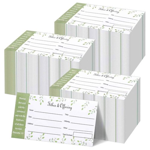 600 Pcs Church Offering Envelopes Tithe and Offering Donation Envelopes, 6.3×3.1" Bill Size Envelope Checks and Cash Envelopes for Christian Religious Occasions Supplies