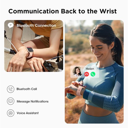 Health & Fitness Trackers for Women Men: 100 Day Battery Life Activity Tracker with Answer/Make Call Blood Pressure SpO2 Sleep Heart Rate Monitor 120+ Sports 5ATM Smart Watch for iPhone Android Pink