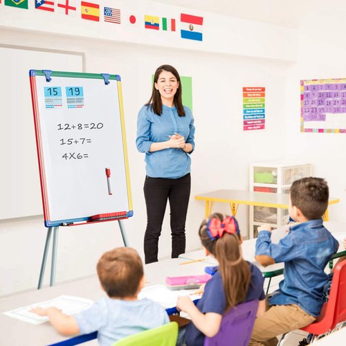 Magnetic Easel for Kids - Height Adjustable 36-63" Dry-Erase Board and Whiteboard - Perfect for Kids Art Activities 36x24 inch White Board Flipchart Board