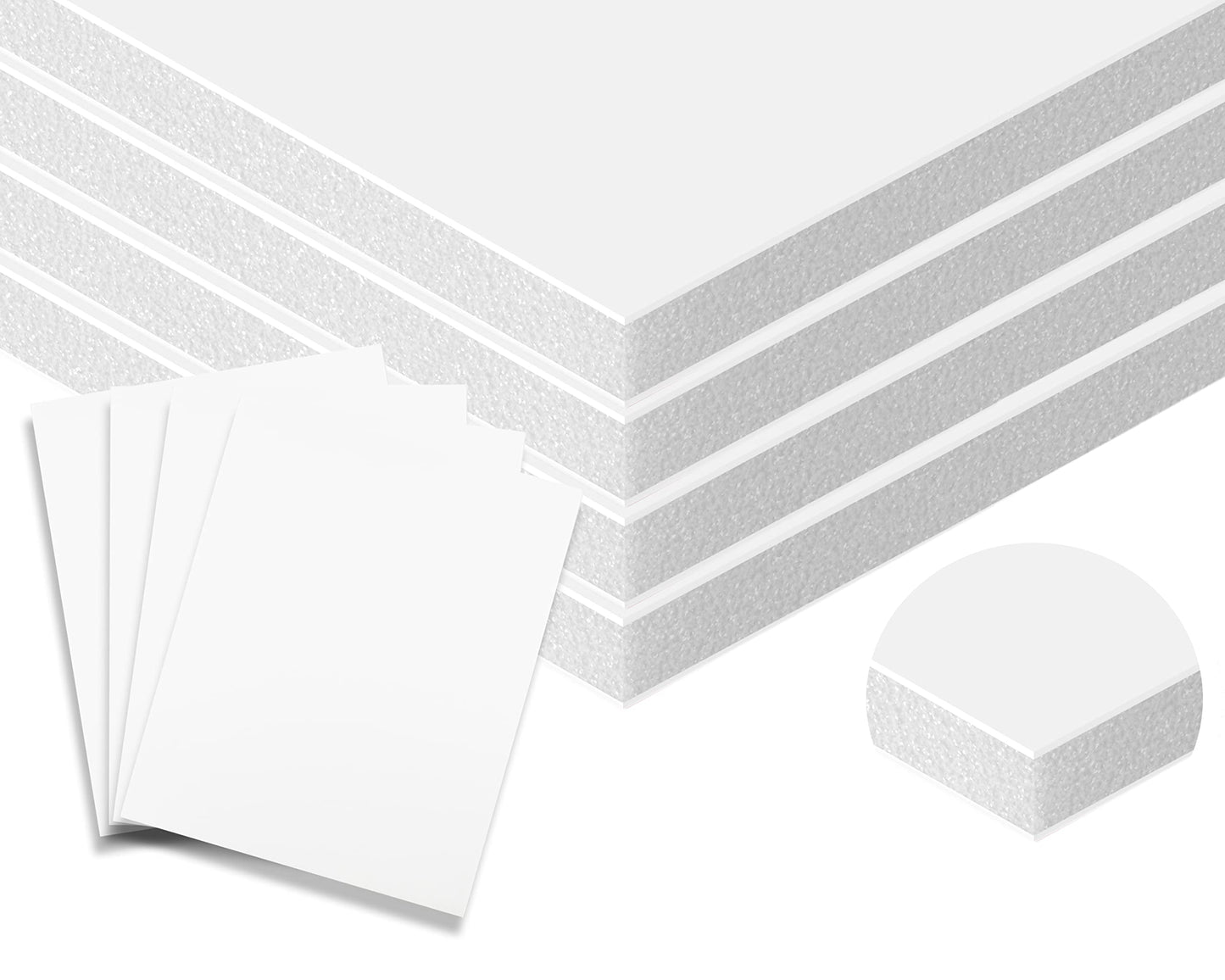 Foam Board 24x30 100PK Foam Core Boards 3/16 Thick Foam Poster Board White Foamboard 24x30 Large Acid Free Foamcore Sheets, Polystyrene Rigid Foamboard Large Foamcore Backing for Backdrop, Display