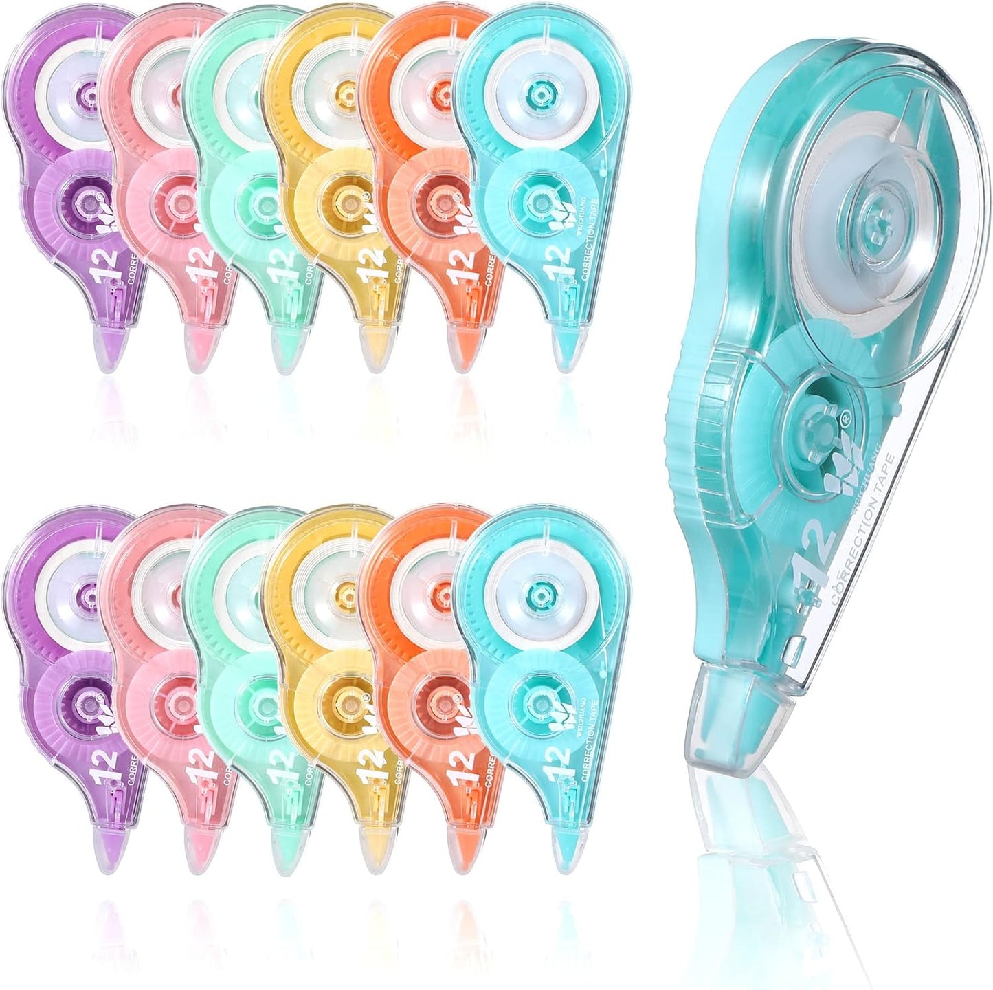 Yexiya Correction Tape - 12 Pcs White 0.2 Inch x 39.4 Feet Easy-To-Use Applicator | Back to School Supplies