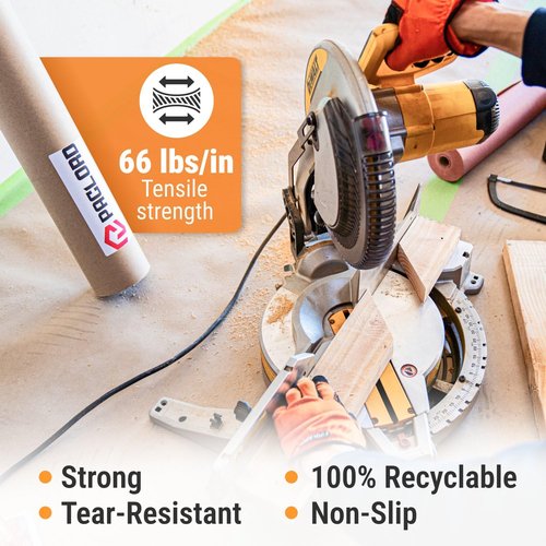 Paclord 35” x 1992” (166’) Brown Rosin Paper Roll - Made in USA Thick Heavy-Duty 7 mil Masking Paper for Surface Protection from Paint, Dust, Foot Traffic - Paint Floor Covering