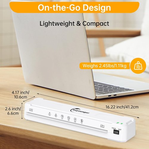 Buyounger Laminator Machine - A3 Thermal & Cold Laminator with 30 Sheets | Fast Warm-Up, 13 Inch for Home & Office