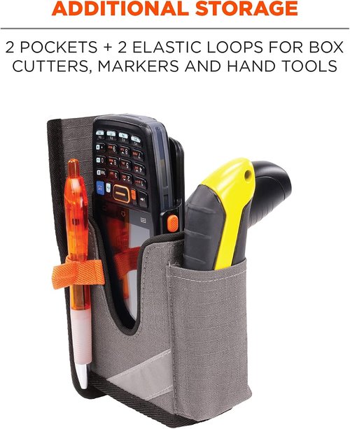 Ergodyne Squids 5540 Barcode Scanner Holster - Gun Grip Mobile Computer Holder | Gray Small