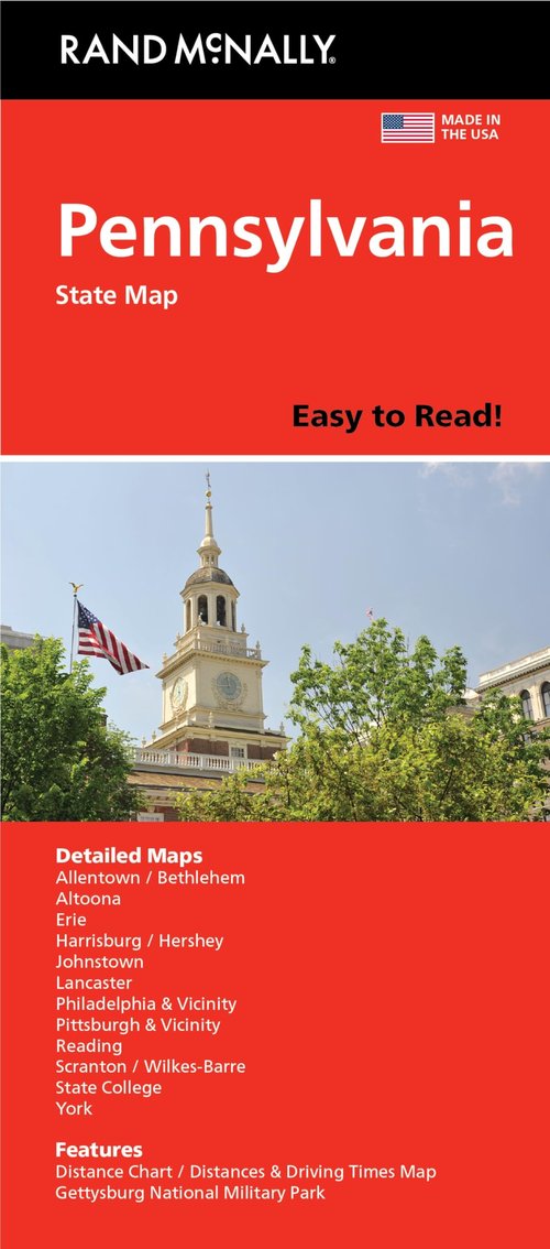 Rand McNally Easy to Read: Pennsylvania State Map