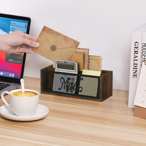YINMIT Mail Organizer Countertop, Mail Holder with 2 Slots, Mail Holder for Desk, Desk Mail Organizer, Mail Basket for Wall Table Countertop, Envelope Holder for Home Office