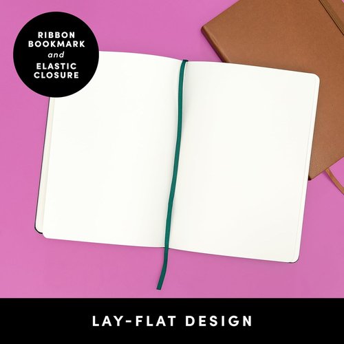 PAPERAGE Blank Journal Notebook - Medium Yellow Hardcover | 160 Pages, 100 GSM Thick Paper for Work & School