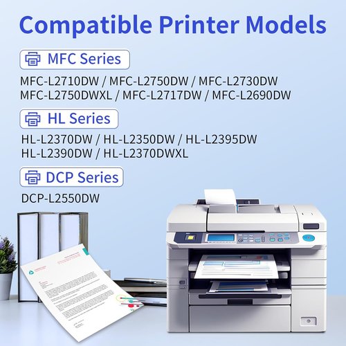 Brother TN760 Toner 4-Pack Replacement | Compatible with MFC-L2710DW, MFC-L2750DW, DCP-L2550DW, HL-L2370DW