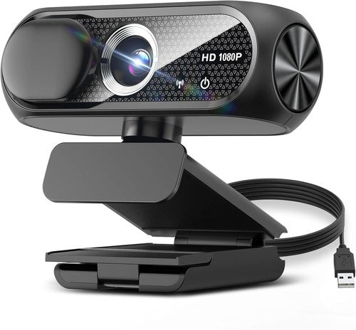 1080P HD Webcam - Noise-Cancelling Microphone & Privacy Cover | Wide-Angle Lens for Streaming