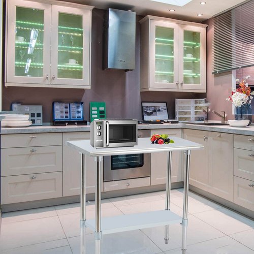 Stainless Steel Work Table w/Undershelf,30" x 24" inch Commercial Kitchen Work & Prep Table for for Restaurant, Home and Hotel.