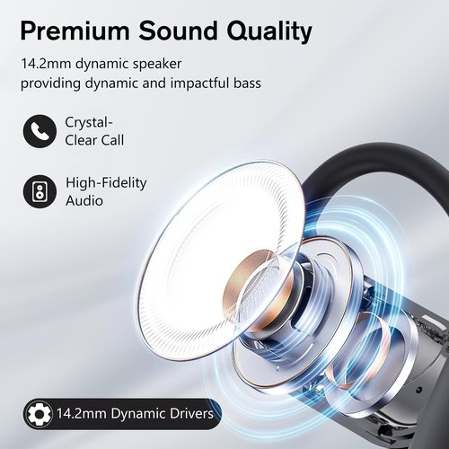 AI Translation Earbuds Real-Time, 3-in-1 Translator Earbuds 144 Languages & Accents, Open Ear Wireless Bluetooth 5.3 Headphones with 4 Modes, No Subscription, for iOS Android Travel Business, Black