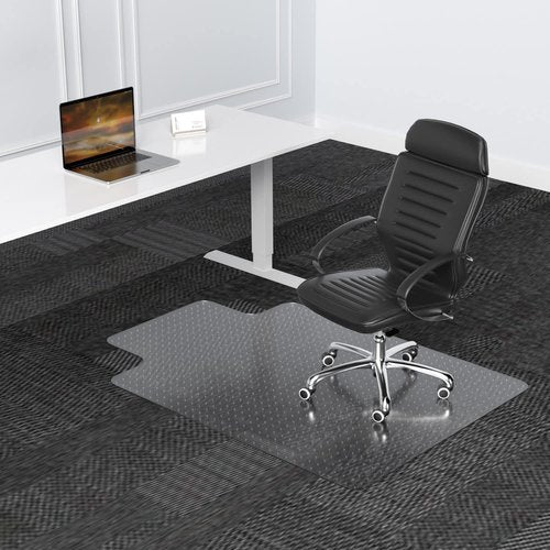 HOMEK Office Chair Mat for Low Pile Carpeted Floors - 30" x 48" Clear Carpet Chair Mats for Home & Office, Studded Floor Mat for Office Chair on Carpet