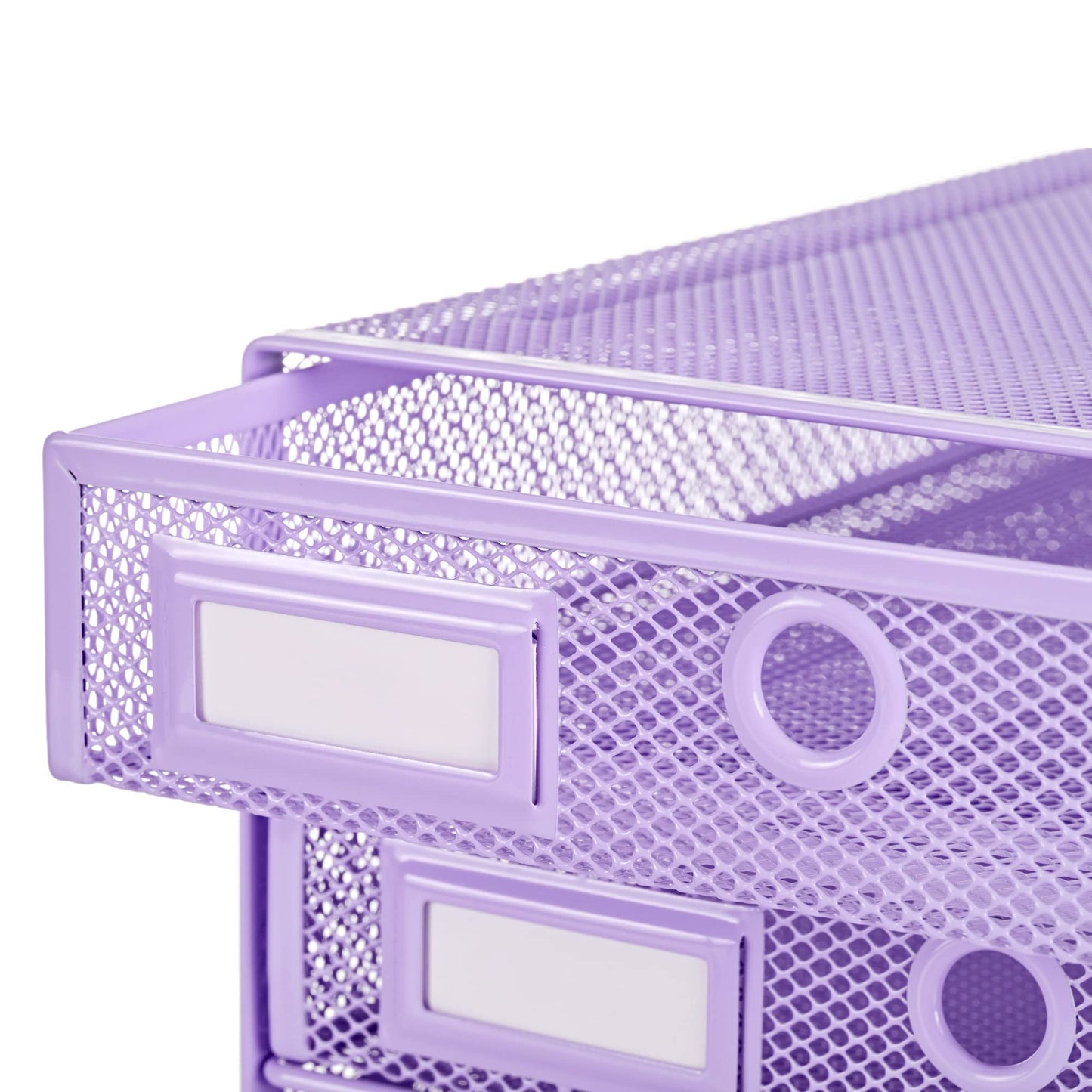 Annova Desk Organizer Wire Mesh 3 Tier Sliding Drawers Paper Sorter/Multifunctional/Premium Solid Construction for Letters, Documents, Mail, Files, Paper, Kids' Art Supplies (Light Pink)