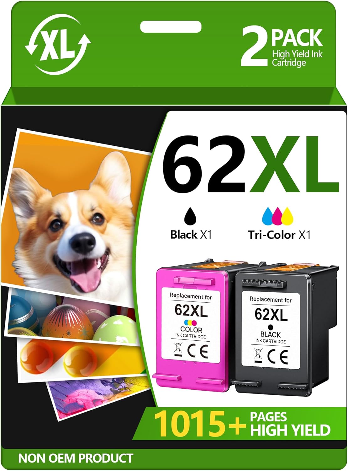 PG-240XL/CL-241XL Ink Cartridges Replacement for Canon 240XL 241XL Combo Pack 240 241 Printer Ink for PIXMA MG3620 MG3600 TS5120 TS5100 MG3220 MG3520 MG2120 MX472 (1 Black, 1 Tri-Color)