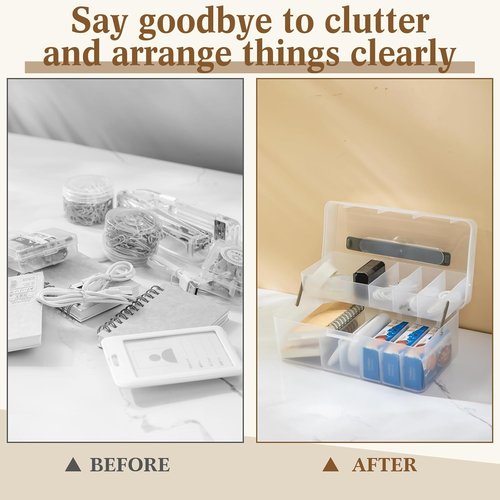 Honeydak Clear Plastic Bandages Organizer - Large 2-Tier First Aid Box for Home, Office & Travel