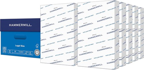 Hammermill 20 lb Copy Paper - 8.5 x 14, 92 Bright, Made in the USA | 10 Ream Pack (5,000 Sheets)