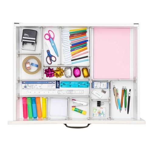 Practical Comfort Custom Drawer Organizer 9 Adjustable Aluminum Dividers, Gray – For Kitchen, Bathroom, Office, and More