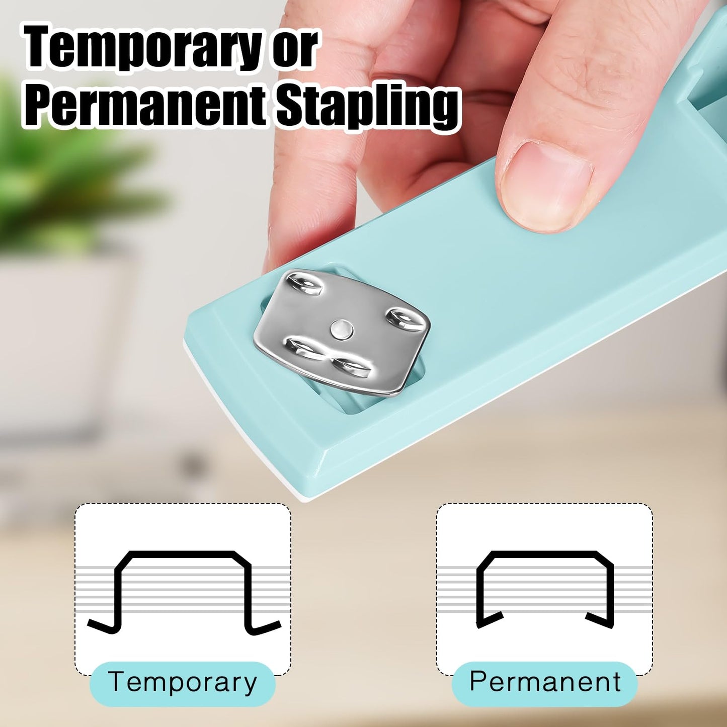 Stapler 25 Sheet Capacity with 1000 Staples and Staple Remover - Staplers for Desk, Non-Slip Office Stapler with Staples, Blue