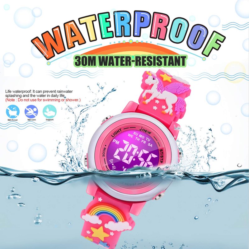 VAPCUFF Unicorn Watch for Girls Age 3-10 - Birthday Gift for Toddler and Kids, Red