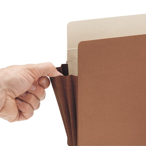 Smead File Pocket, Straight-Cut Tab, 3-1/2" Expansion, Letter Size, Redrope, 10 per Box (73264)
