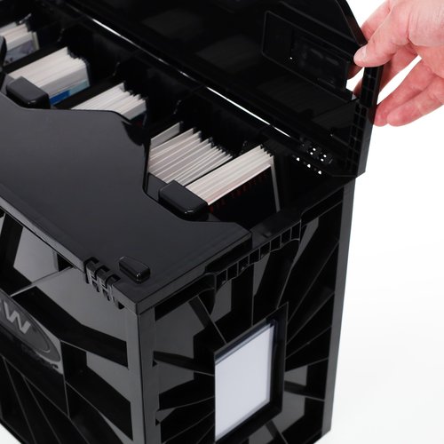 BCW Long Comic Book Bin - 1 Pack | Heavy Duty Comic Book Storage Box | Stackable Comic Bin Organizer for 300 Comics Each | Acid-Free Plastic Comic Book Box with Divider & Label Slot