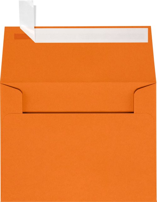 LUXPaper A2 Invitation Envelopes | Peel & Press | 4 3/8" x 5 3/4" | Mandarin Orange | 80lb. Text | 250 Qty